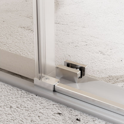 Frameless, Single Sliding Soft Close Shower Doors, 5/16" Sgcc Tempered Glass