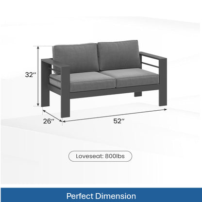 All-Weather Patio Loveseat With Thick Cushions