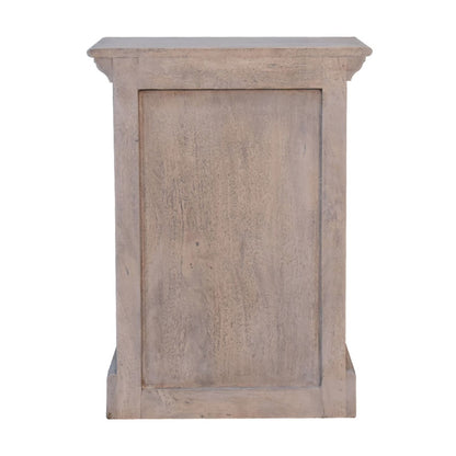 Glazed Bedside Table - Stone White
