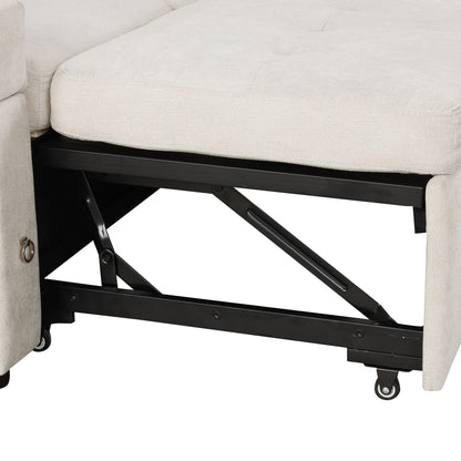 Convertible L Shaped Sofa Couch With Storage, Cup Holders, USB Ports