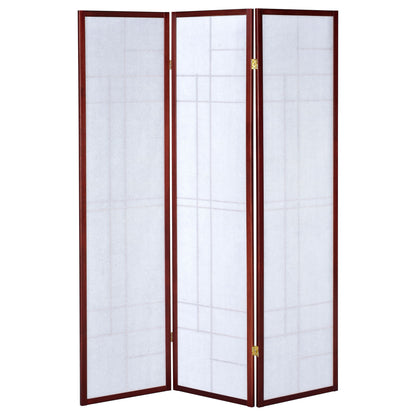 Colby - 3-Panel Folding Floor Screen - Brown / White