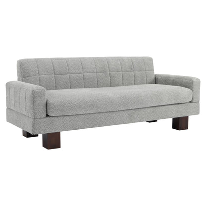 Modern Loveseat Sofa, 2 Seater With Square Arms For Living Room