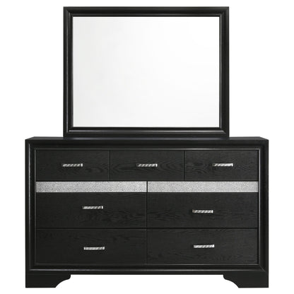 Annie - 7 Drawer Dresser With Mirror - Black