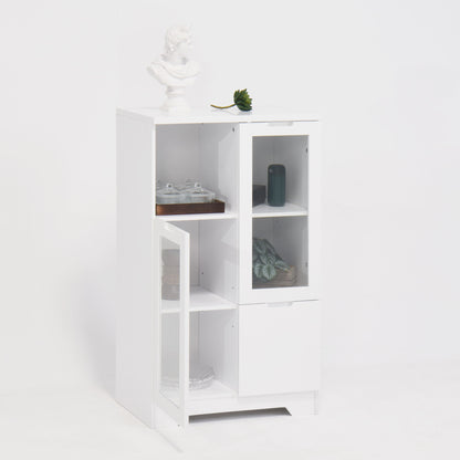 Modern Cabinet With Glass Doors And Drawer