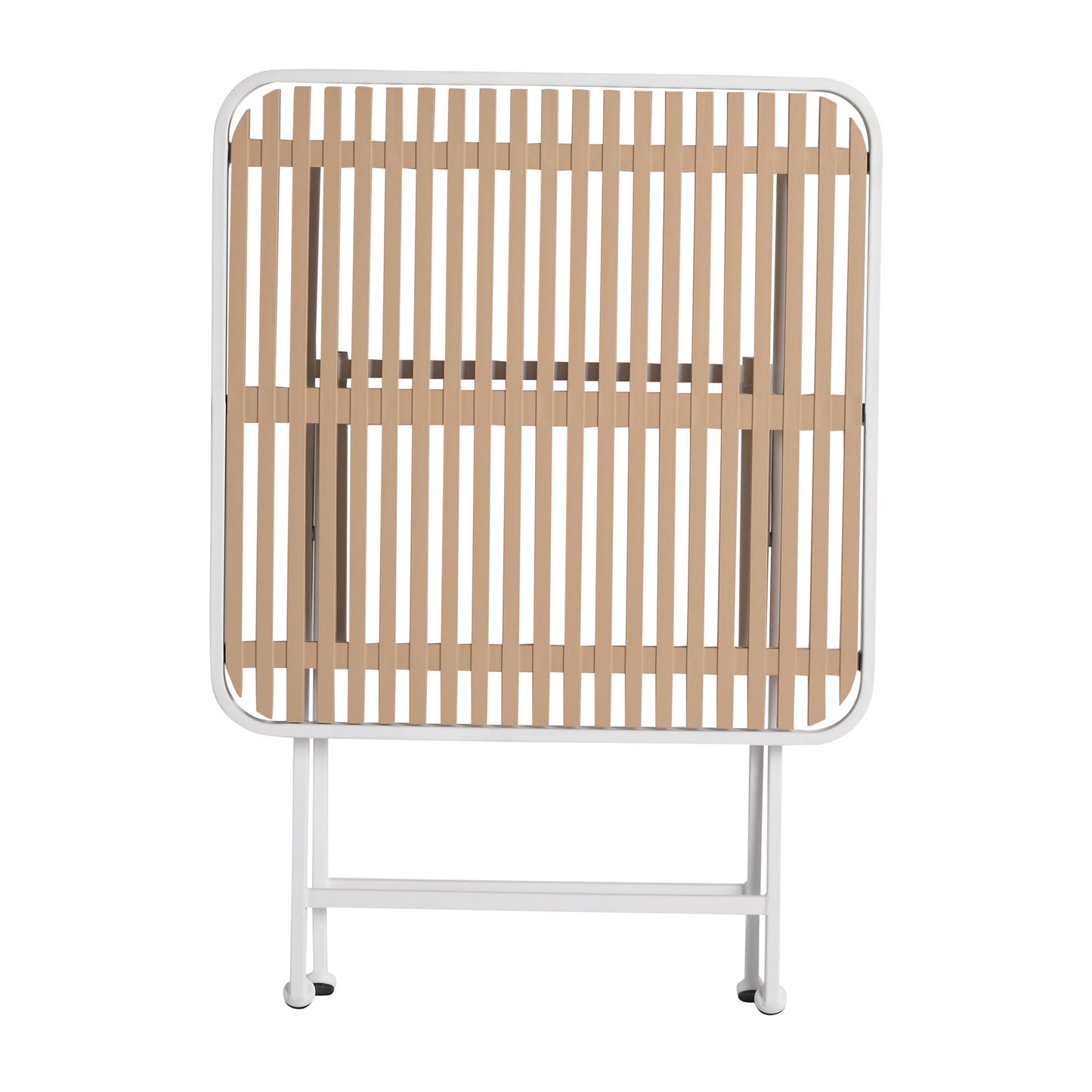 Modern Folding Square Table, Water Proof And Wear Resistant - Apricot / White
