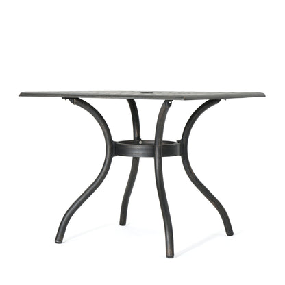 Enchantia - Outdoor Square Dining Table With Weave Tabletop And Flared Legs - Copper