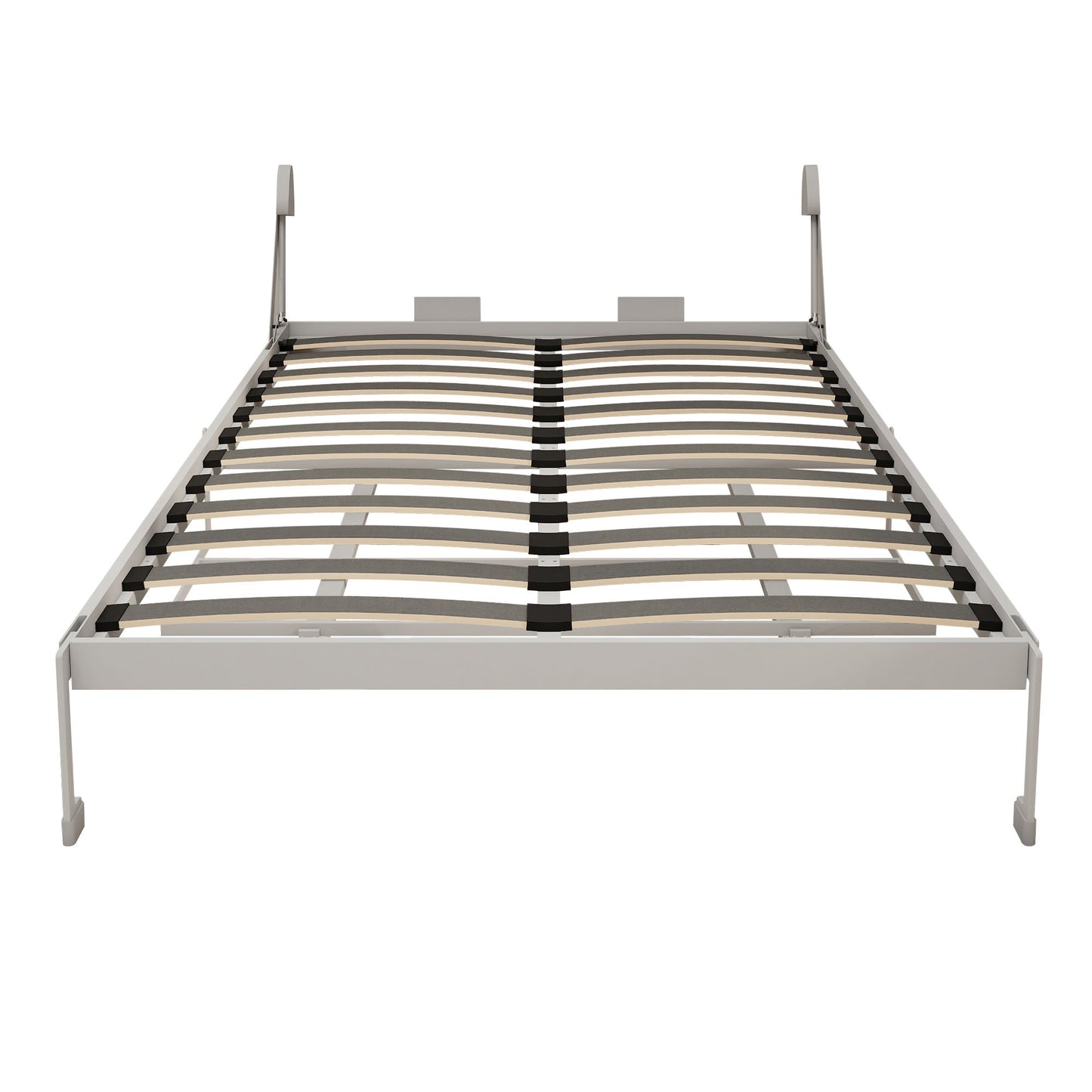 Queen Size Cabinet Wall Bed Mechanism With Desk Panel - Gray