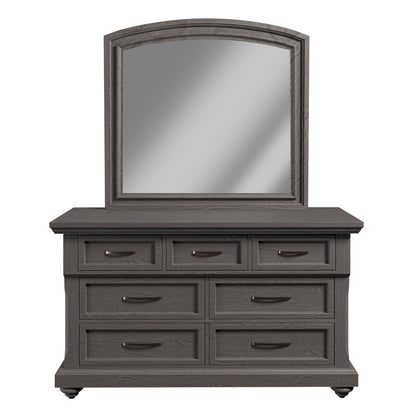 1 Piece Dresser With Handles And Unique Round Legs - Antique Gray