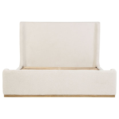 Kensington - Eastern King Sleigh Bed With Tall Wingback Headboard - Cream
