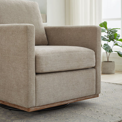 Square Upholstered Swivel Accent Chair