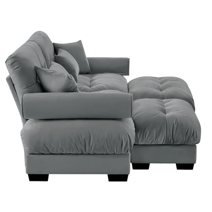 Super Comfort Oversized Modular Sectional Sofa With Movable Ottoman