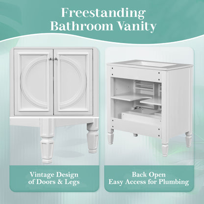 Double Sink Bathroom Vanity Set With Wall Mount Mirror Cabinet