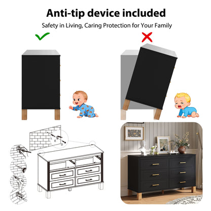 6 Drawer Double Dresser
