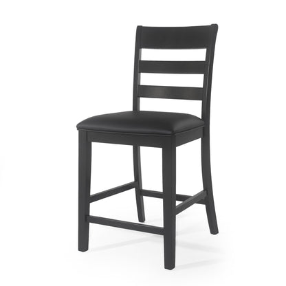 Farmhouse Upholstered Wood Counter Stools
