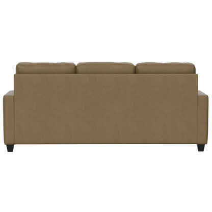 2 Piece Sofa With Chaise, Comfortable Seating For 3, Tapered Feet, USB Charging Console - Brown