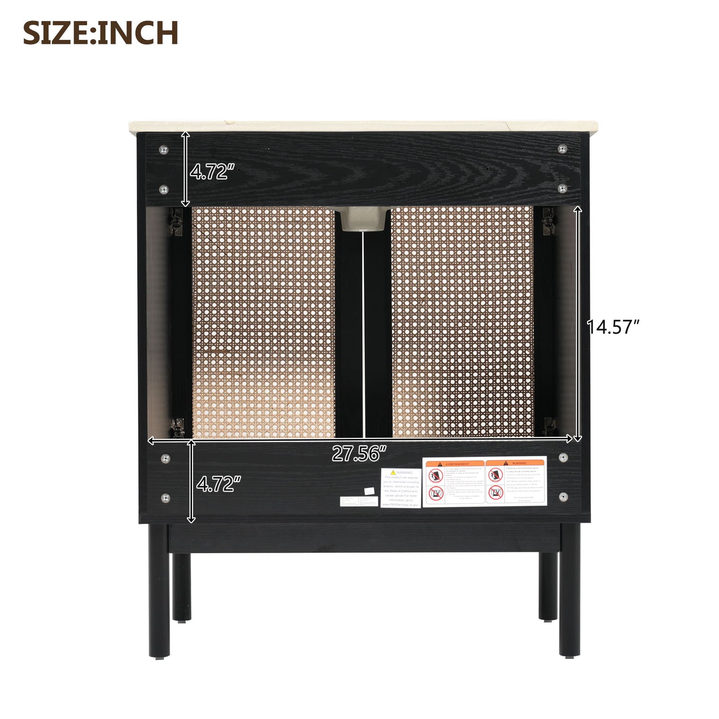 Bathroom Vanity With Soft Closing Mechanism - Black