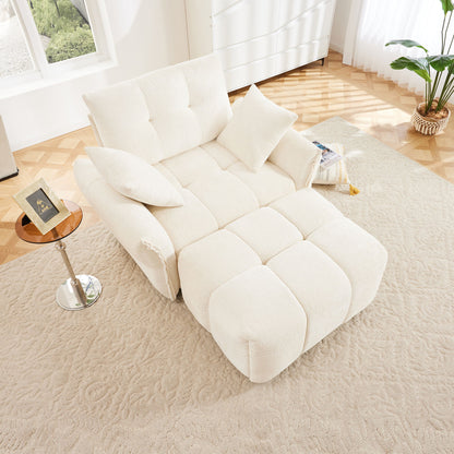 Ergonomic Single Seater Sofa With Ottoman, High Resilience Support Cushions
