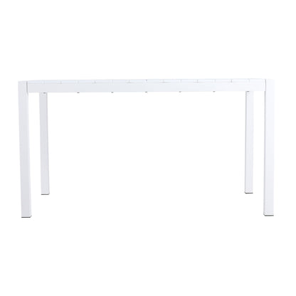 Modern Long Table, UV Resistant And Rust Proof, Pp Tabletop, UV Resistant Powder Coated Metal Legs - Snow White