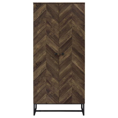 Gunderson - 8 Shelf Accent Cabinet - Oak