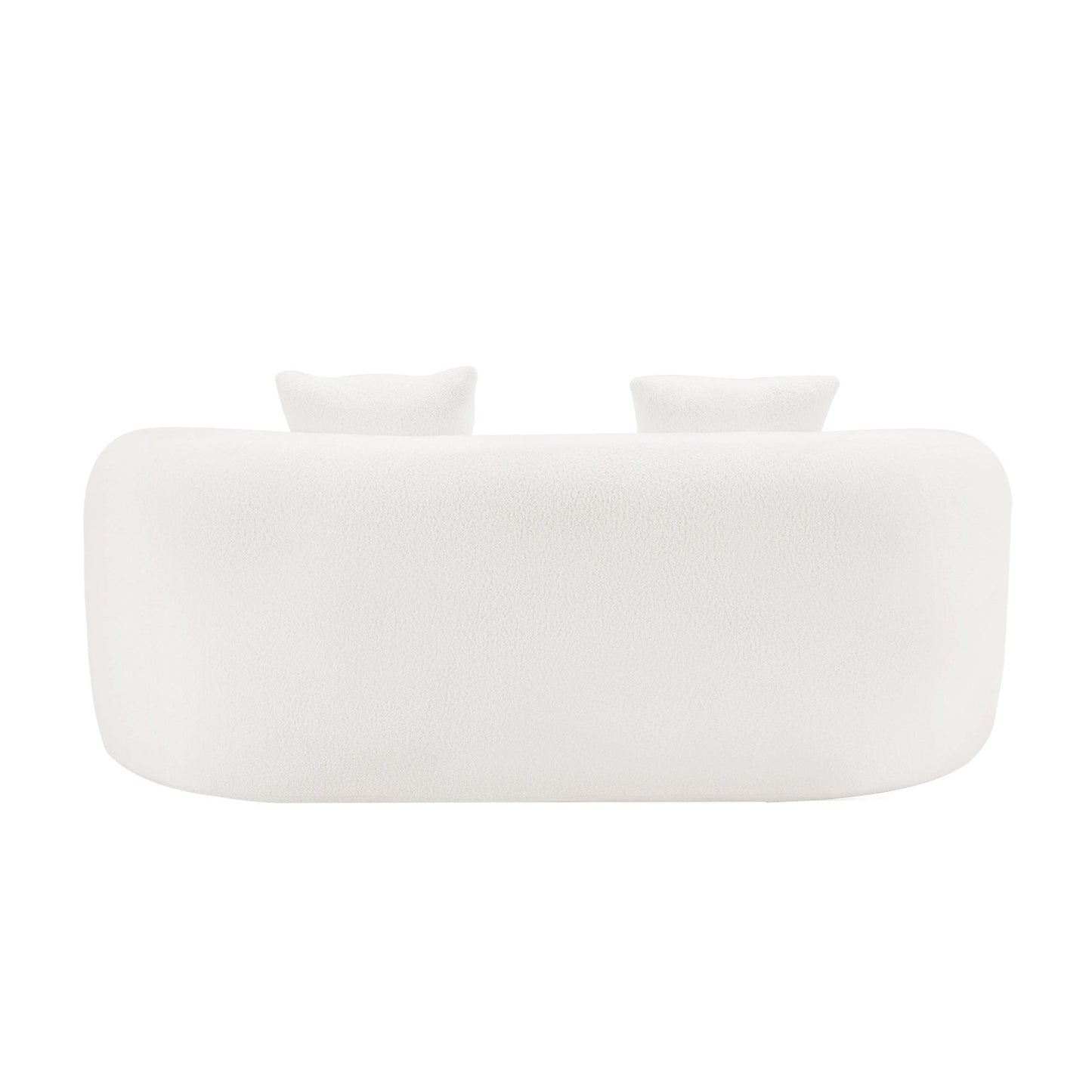 Curved Loveseat Sofa With Round Armrest