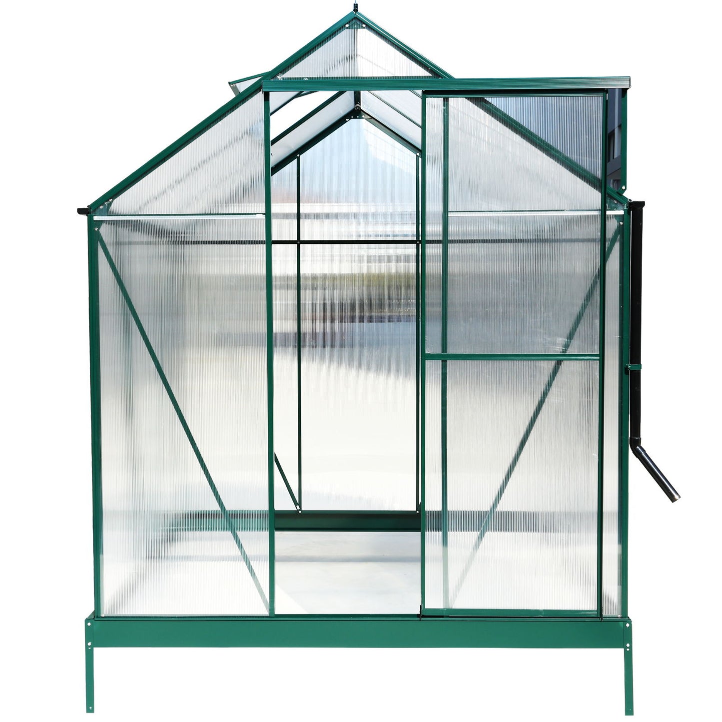 Polycarbonate house, Heavy Duty Outdoor Aluminum Walk-In House Kit With Rain Gutter, Vent And Door For Backyard Garden