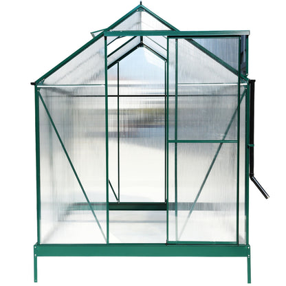 Polycarbonate house, Heavy Duty Outdoor Aluminum Walk-In House Kit With Rain Gutter, Vent And Door For Backyard Garden