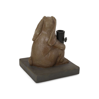 Hand Crafted Rabbit Umbrella Base With Playful Design - Light Brown