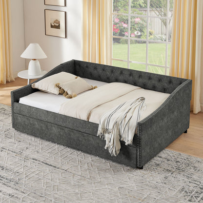 Upholstered Daybed With USB Charging & Pull Out Bed