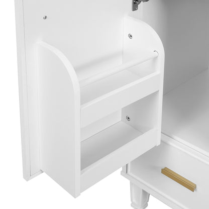 Bathroom Vanity With Sink, Deep Drawer, Door Shelf, 2 Tier Basket