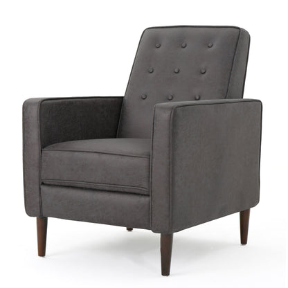 Macedonia - Button Tufted Fabric Recliner - Slate