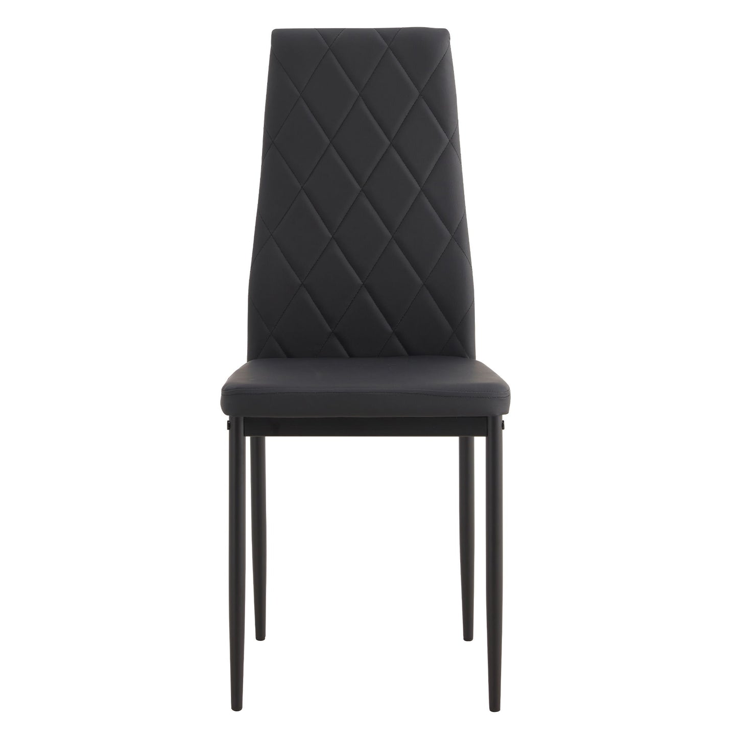 Modern 5 Piece Dining Table Set With Glass Top And Chairs - Black