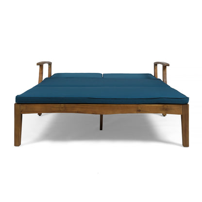 Etherealize - Outdoor Adjustable Double Chaise Lounge With Water Resistant Cushions
