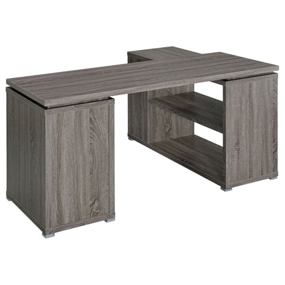 Tona - L-Shape Computer Desk With 3 Drawers And 5 Shelves