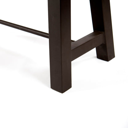 Outdoor Dining Bench, Patio Backless Bench - Teak / Black