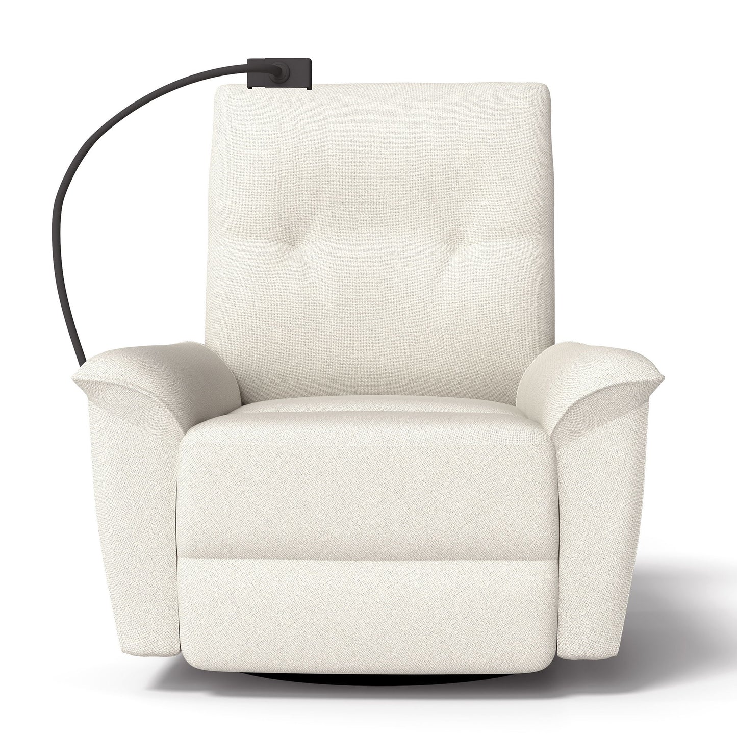 270° Power Swivel Rocker Recliner Chair With Phone Holder, Electric Glider Reclining Sofa With USB Ports For Living Room Bedroom - Beige