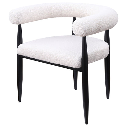 Notting - Upholstered Dining Arm Chair (Set of 2) In And Open C Shaped Backrest - Cream