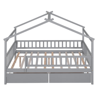 House Bed With 2 Drawers