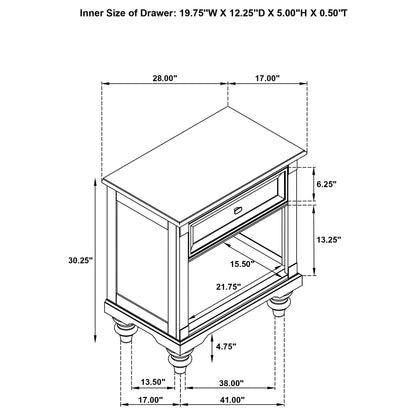 Berwick - 1 Drawer Nightstand With Open Cubby - Dark Oak