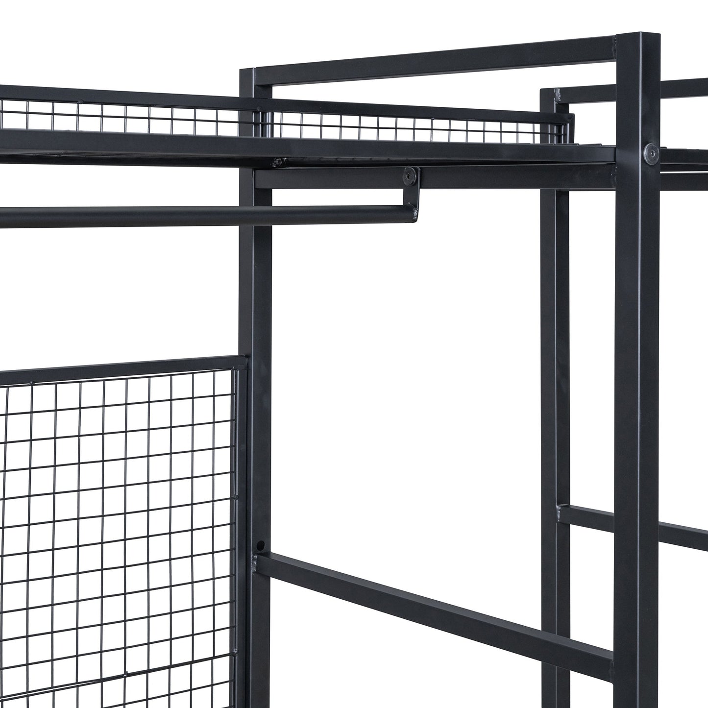 Open Style Wardrobe With Hanging Rails, Shelves And Drawers