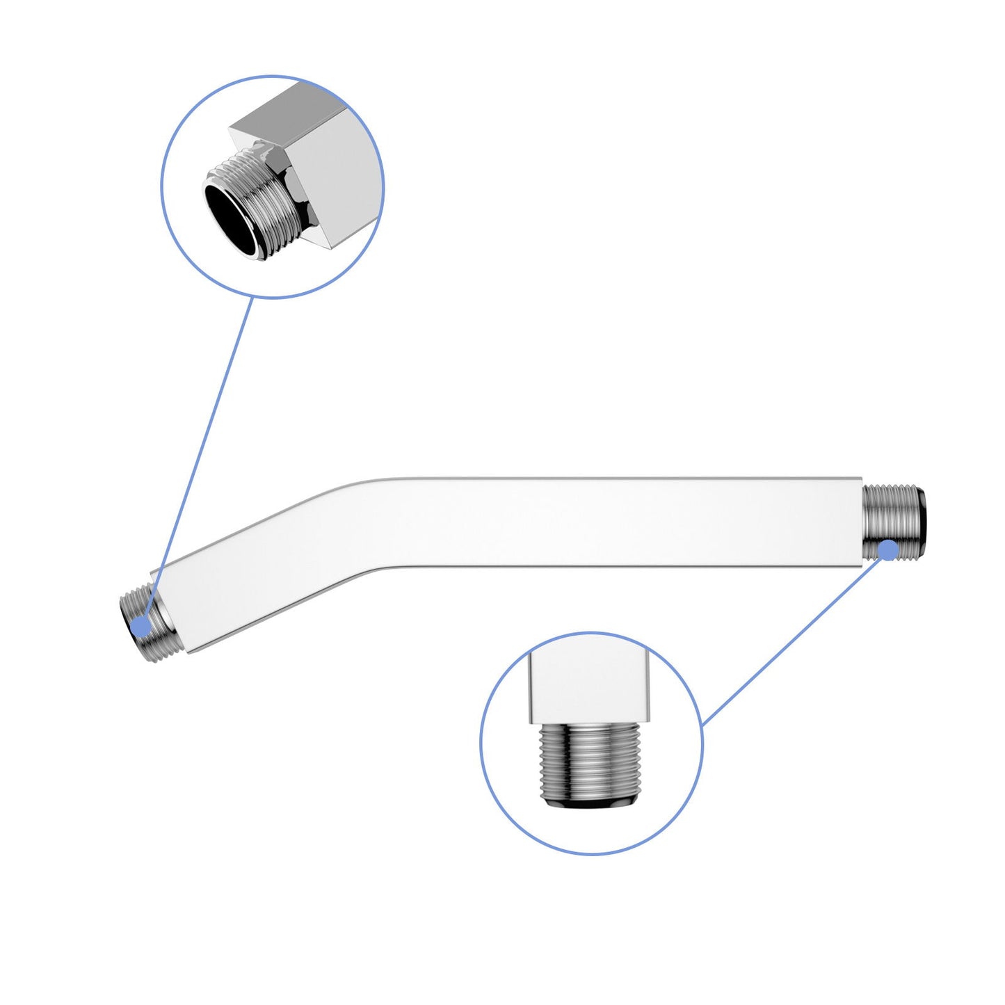 Elegant 6" Shower Arm With Flange, Stainless Steel Construction For Rain Shower Heads