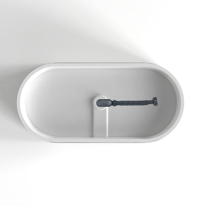 Solid Surface Soaking Freestanding Bathtub For Bathroom - Matte White