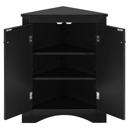Triangle Bathroom Storage Cabinet With Adjustable Shelves, Freestanding Floor Cabinet For Home Kitchen
