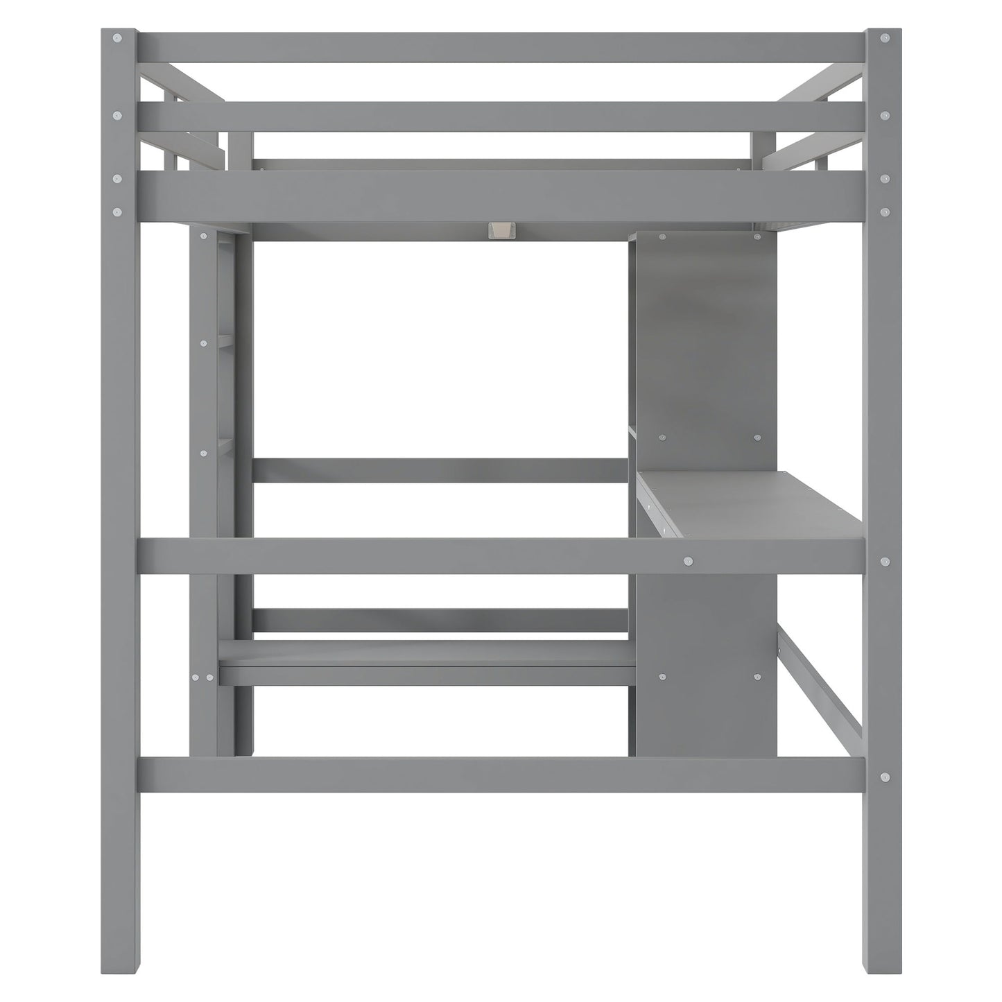 Loft Bed With Built In Desk And Multifunction Shelves