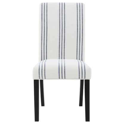Draper - Upholstered Dining Chair (Set of 2) With Vertical Stripes - Beige