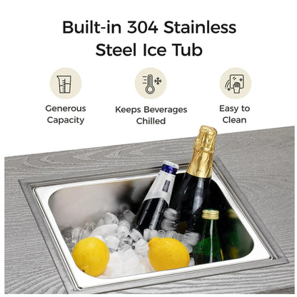 3 In 1 Outdoor Propane Fire Pit Table 50, 000 BTU With Ice Bucket
