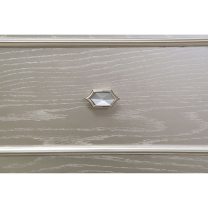 Colwood - 4 Drawer Vanity Desk With And Built In Charging - Silver Gray