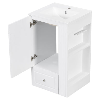 Modern Freestanding Bathroom Vanity With Sink, Soft-Close Drawer, Towel Bar