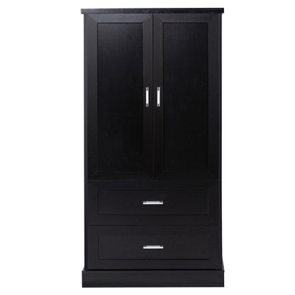Tall Bathroom Storage Cabinet With 2 Doors And Drawers, Adjustable Shelf