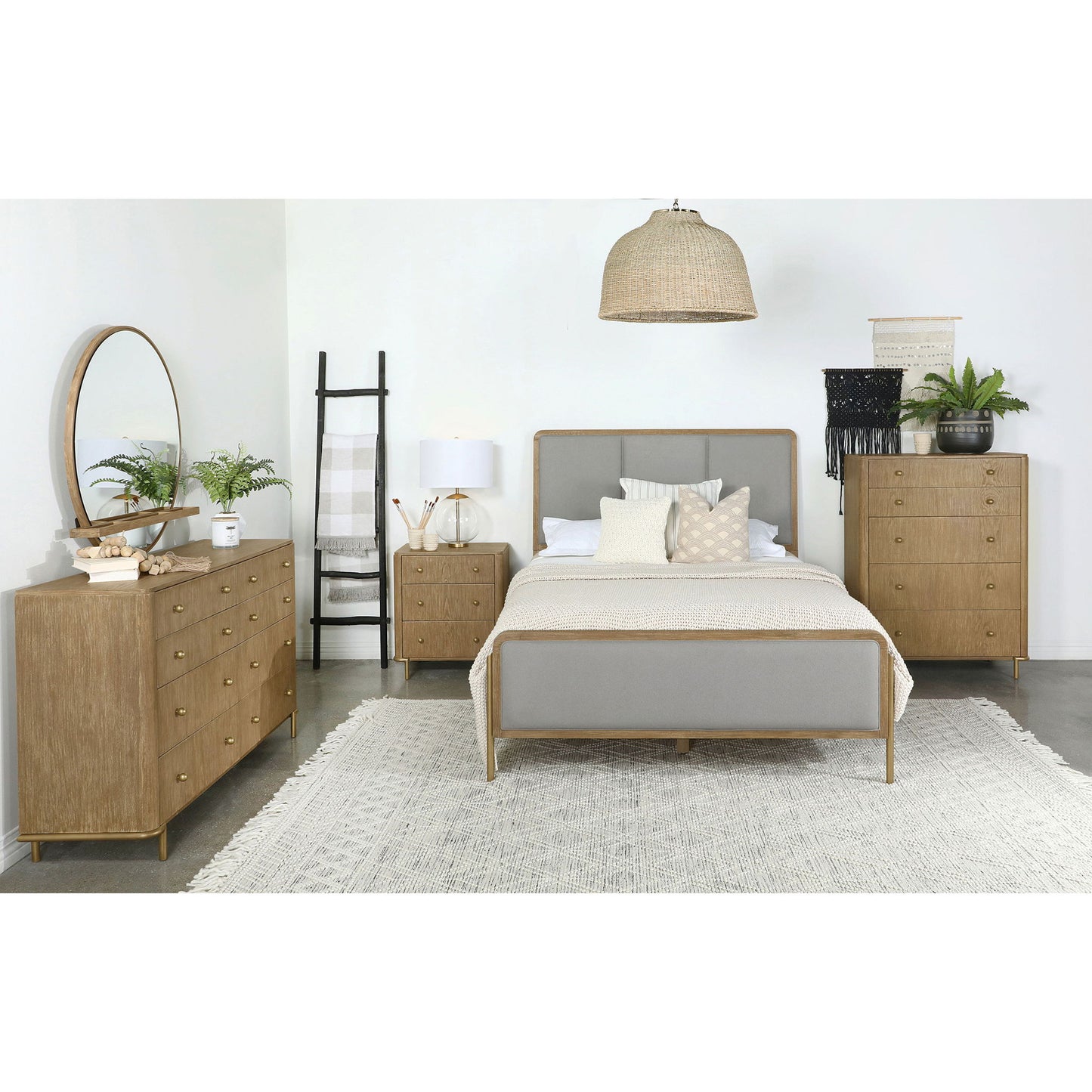 3 Drawer Nightstand With USB Ports - Brown
