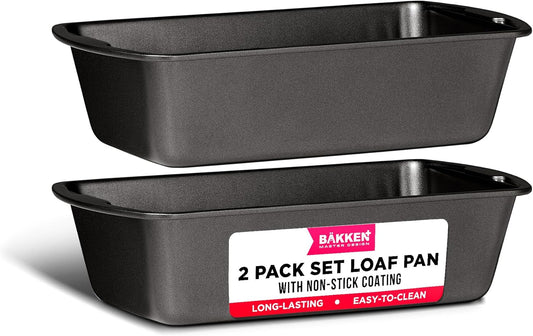 Bakken- Swiss Loaf Pan Set 2-Piece - Deluxe Nonstick Carbon Steel Bakeware for Perfect Bread and Cakes – Dishwasher Safe, Premium Pans for Home Baking